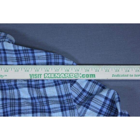 Johnnie-O Hangin Out Shirt Mens Large Blue Plaid Button Down Flannel Sz M - Picture 4 of 10